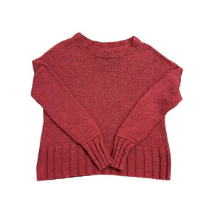 J.Crew Wide-rib crewneck sweater rose pink Sz S EUC